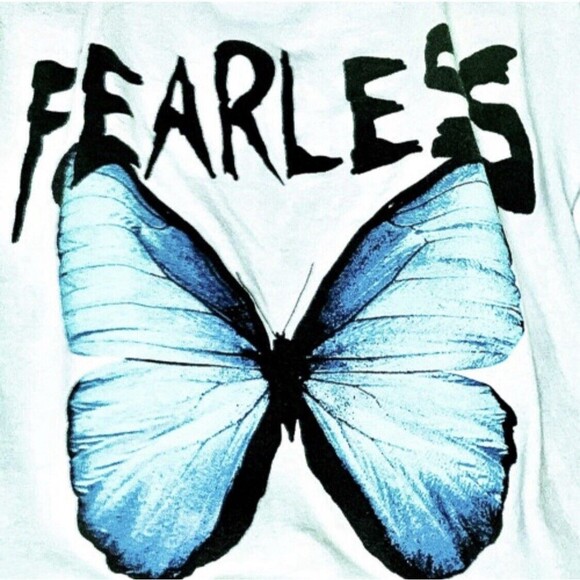 Fearless DOM Unisex Butterfly Short Sleeve Graphic T-Shirt Tee White Large - Picture 6 of 6